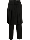 Undercover Black Layered Trousers In Black
