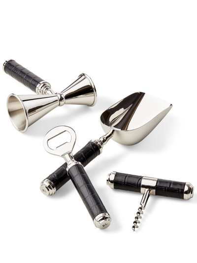 Polo Ralph Lauren Wells 4-piece Bar Utensil Gift Set In Silver