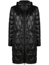 Moncler Serilong Diamond-quilted Puffer Coat In Black