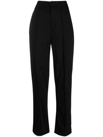 Rag & Bone High-waist Straight-leg Trousers In Black