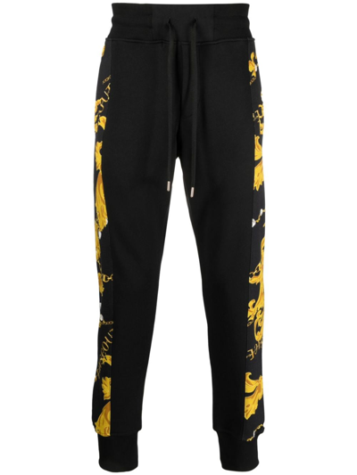 Versace Jeans Couture Baroque Print Pants In Black
