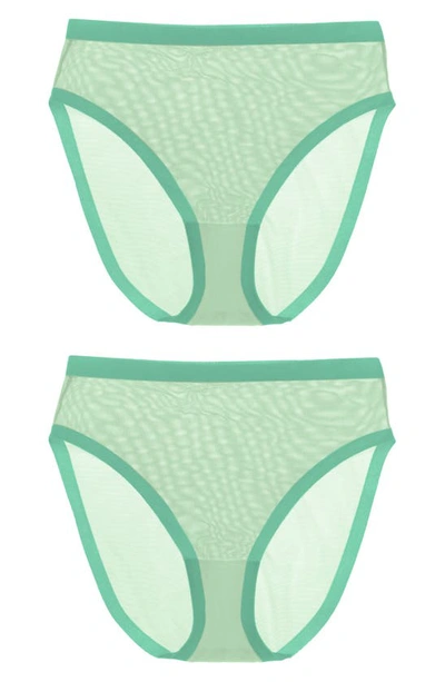 Eby 2-pack Sheer High Waist Trouseries In Mint