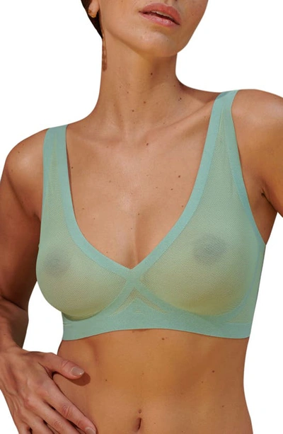 Eby Sheer Mesh Bralette In Mint