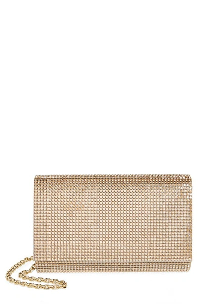 Judith Leiber Fizzy Crystal Flap Clutch Bag In Champagne