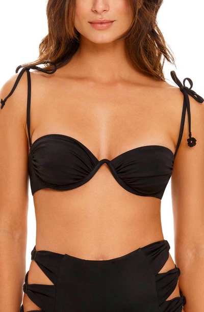 Agua Bendita Women's Verano Road Donna Balconette Bikini Top In Black