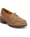 Naturalizer Cabaret-o Lug Sole Loafers In Dark Tan Faux Leather