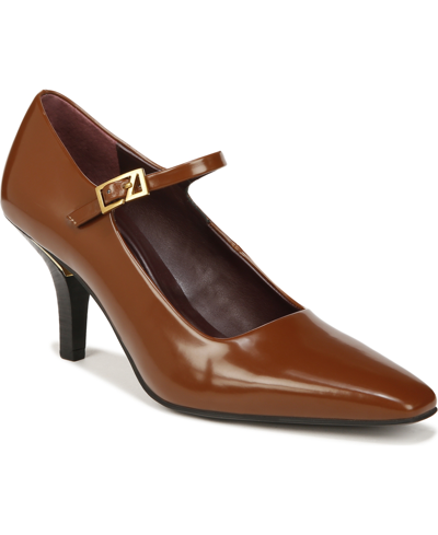 Franco Sarto Lola Mary Jane Pumps In Tobacco Brown Faux Leather