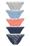 Calvin Klein Logo Bikini In Crayon Blue/can