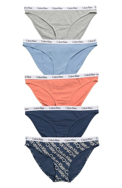 Calvin Klein Logo Bikini In Crayon Blue/can
