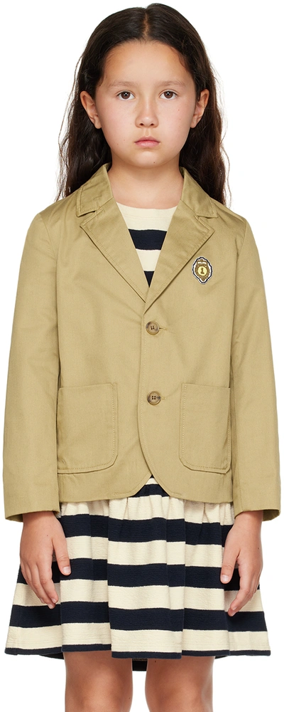 Bonpoint Kids Khaki Benjamin Jacket In Ficelle