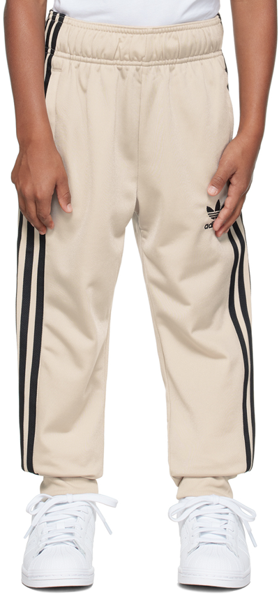 Adidas Originals Kids Beige Adicolor Sst Big Kids Track Trousers In Wonder Beige