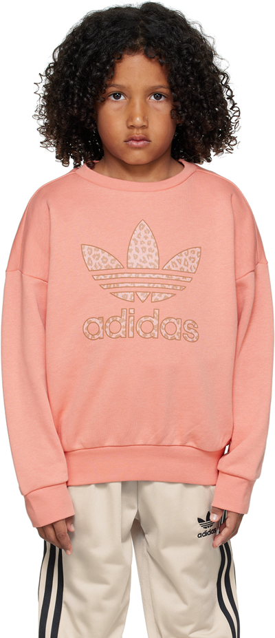 Adidas Originals Kids Pink Printed Big Kids Sweatshirt In Wonder Clay