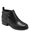 Easy Spirit Roslyn Womens Leather Braided Booties In Black Leather