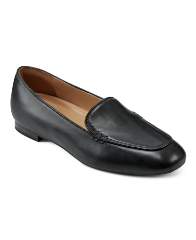 Easy Spirit Women's Eflex Galla Closed Toe Slip-on Casual Loafers In Black Leather