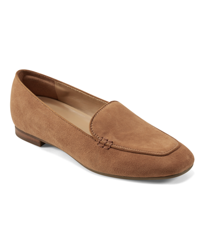 Easy Spirit Women's Eflex Galla Closed Toe Slip-on Casual Loafers In Medium Brown Suede
