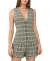 1.state Summer Plaid Vest In Green Milieu