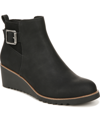Lifestride Zayne Wedge Bootie In Black Faux Leather