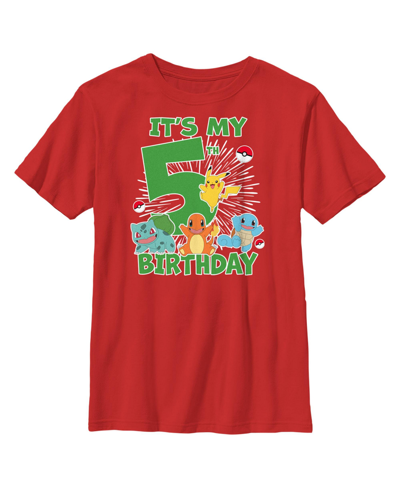 Nintendo Boy's Pokemon It's My 5th Birthday Child T-shirt In Red