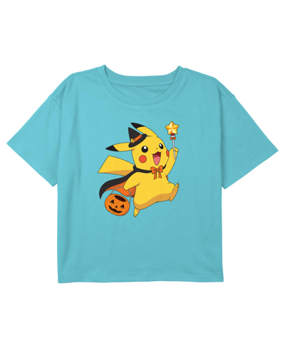 Nintendo Girl's Pokemon Halloween Trick-or-treating Pikachu Child T-shirt In Blue