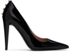 Valentino Black Rockstud Heels In 0no Nero