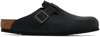 Birkenstock Black Boston Loafers In Black