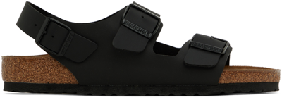 Birkenstock Black Milano Sandals In Black Fabric