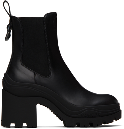 Moncler Black Envile Ankle Boots In 999 Black