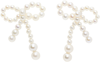 Sophie Bille Brahe Rosette De Perles Small Bow Earrings In Freshwater Pearls In White