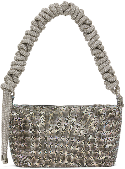 Kara Black & Silver Crystal Mesh Phone Cord Bag