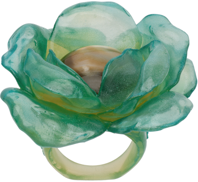 La Manso Ssense Exclusive Green & Brown Tetier Bijoux Edition Rose Ring In Green/brown