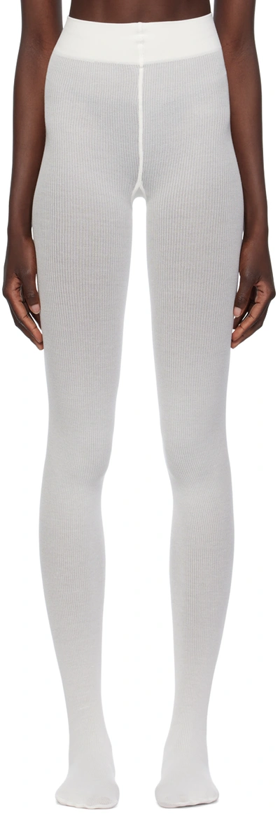 Wolford White Mary Tights In 1051 Ecrue