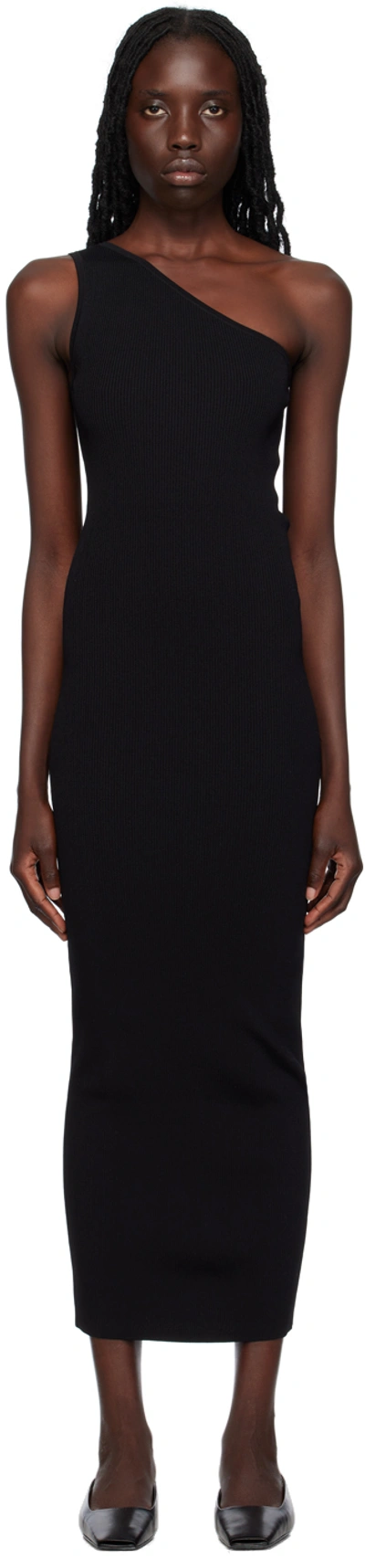 Totême One-shoulder Ribbed Dress Black