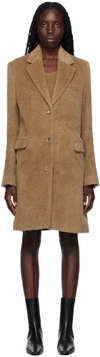 Totême Tan Notched Lapel Coat In 898 Chestnut