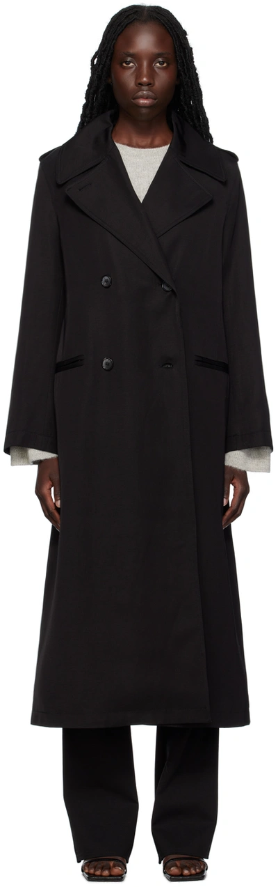 Totême Long Fluid Summer Coat In 200 Black