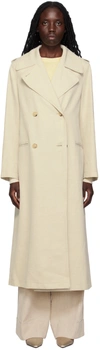 Totême Belted Twill Trench Coat In 103 Eggshell