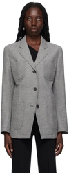 TOTÊME GRAY NOTCHED LAPEL BLAZER