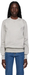 Totême Cotton Crewneck Sweatshirt In 350 Grey Melange