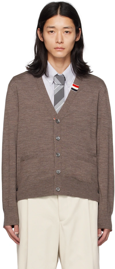 Thom Browne Brown Stripe Cardigan In 211 Brown