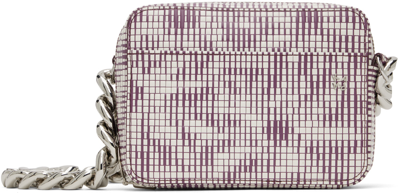Kara White & Purple Printed Bag In Beet Pixel