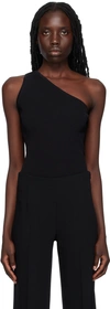 Totême One-shoulder Ribbed-knit Top In 200 Black