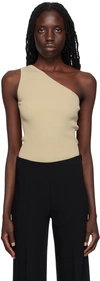 Totême Beige Single-shoulder Tank Top In 809 Overcast Beige