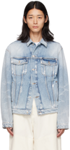 Heron Preston Faded Denim Jacket In Light Blue