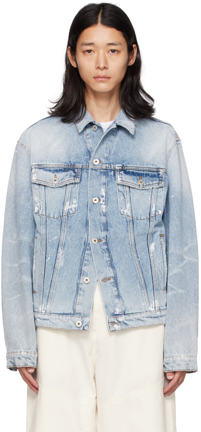 Heron Preston Faded Denim Jacket In Blue