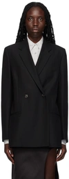 Totême Loreo Oversized Double-breasted Woven Blazer In 200 Black