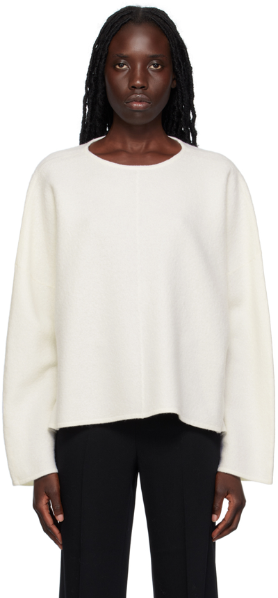 Totême Off-white Crewneck Sweater In 110 Off-white