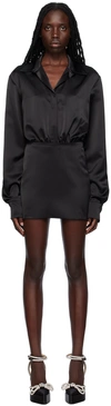 Mach&mach Black Karma Flower Minidress In Black