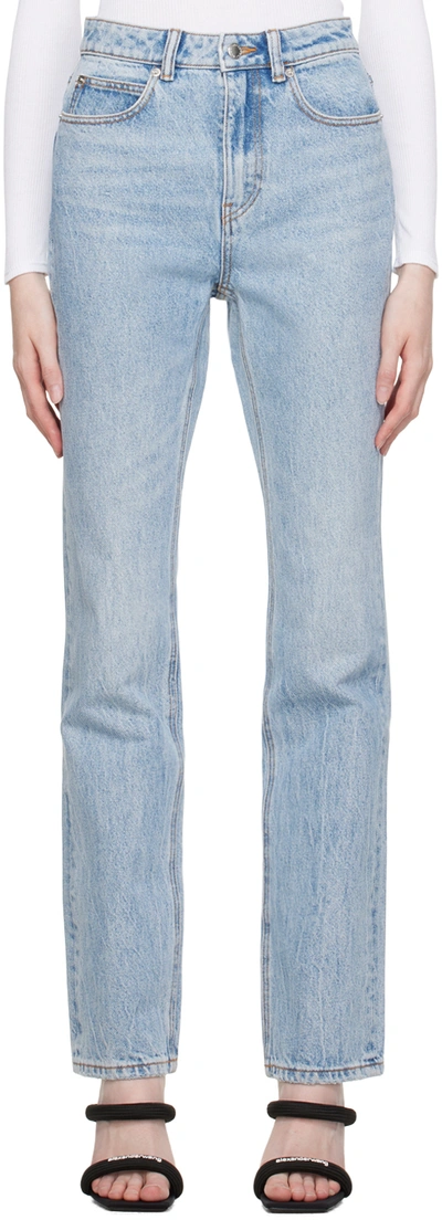 Alexander Wang Indigo Fly Jeans In 442 Light Indigo Fad