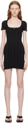 Alexander Wang T Women's Pointelle Square-neck Minidress In 001 Black