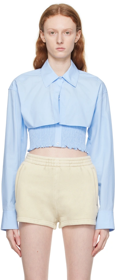 Alexander Wang T Blue Layered Shirt In Chambray Blue