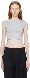 Alexander Wang T Silver Cropped T-shirt In 046 Silver